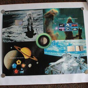 Vintage USPS 2000 World Stamp Expo Complete Space Stamp Sheet
